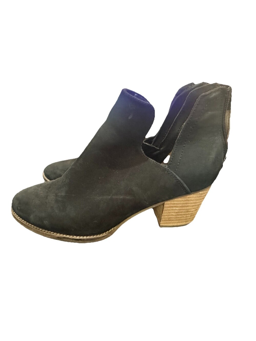 Blondo Waterproof Suede Ankle Booties Black Back Zip Block Heel 9M